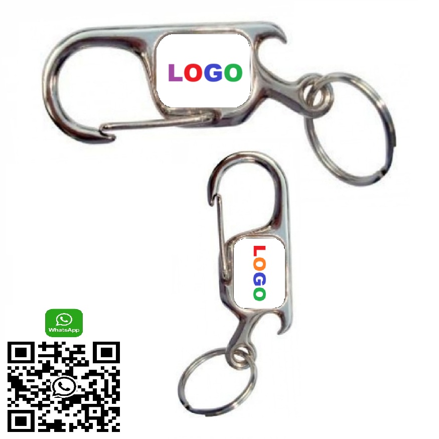 Chaveiro Abridor Anzol Personalizado Metal Colorido impressão 2 lados Resinado