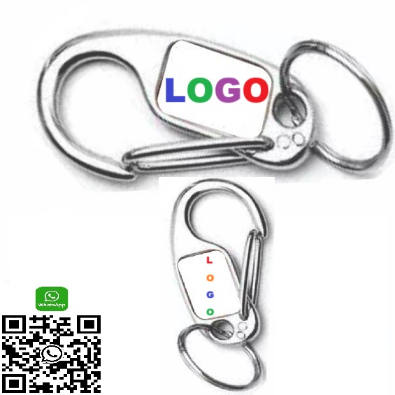 Chaveiro Anzol Metal Colorido impressão 2 lados Resinado