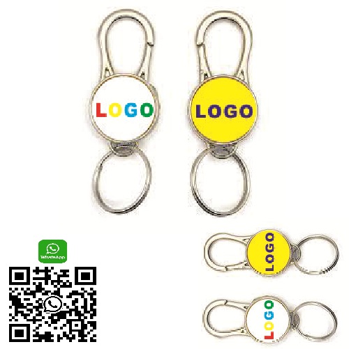 Chaveiros Gancho Redondos Metal Personalizados 2 Lados com a Sua Logo