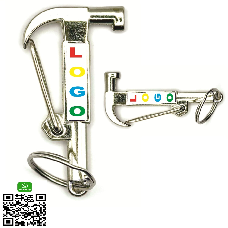 Chaveiros Martelo Gancho Com Abridor Personalizado com a Sua Logo